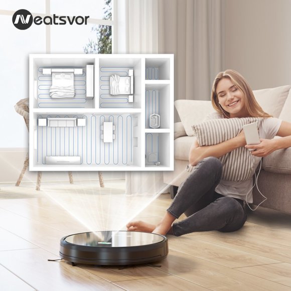 NEATSVOR X500 Robot Vacuum Cleaner 3000PA Powerful Suction 3-in-1 Pet Hair House - Picture 6 of 16